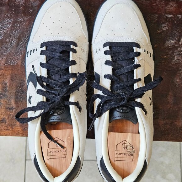 NWOT Converse Men's AS-1 Pro Leather/Suede Sneakers, White/Black, Sz 12 - Picture 6 of 16